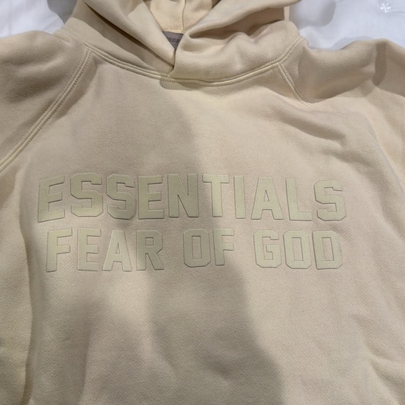 AUTHENTIC Fear of God Essentials Yellow/Beige Hoodie - Picture 2 of 9